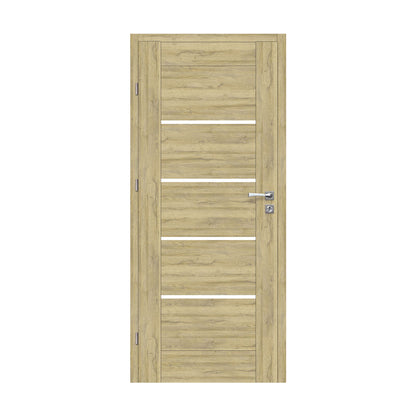 Vinci 10 Internal Rebated Door Set with Frame and Handle - Bavaria Oak