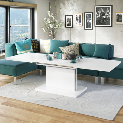 Astrid 70 - 2 in 1 Extending Coffee / Dining Table - White Matt