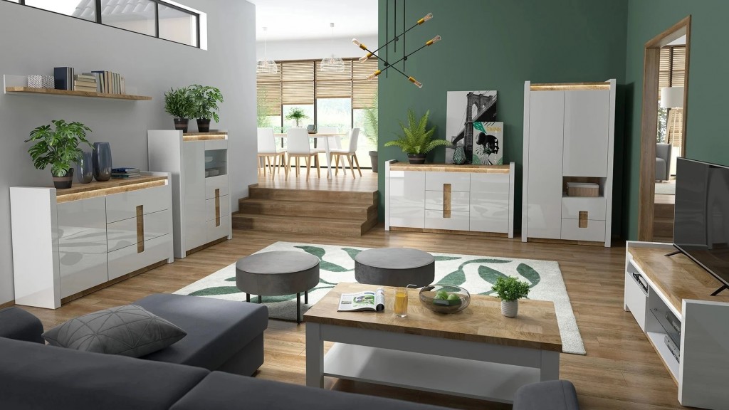 Living Room - One Wall in a Different Color: Furniture Arrangements and Colors